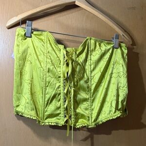 Savage X Fenty Green Satin Skirt / Top - Size Large